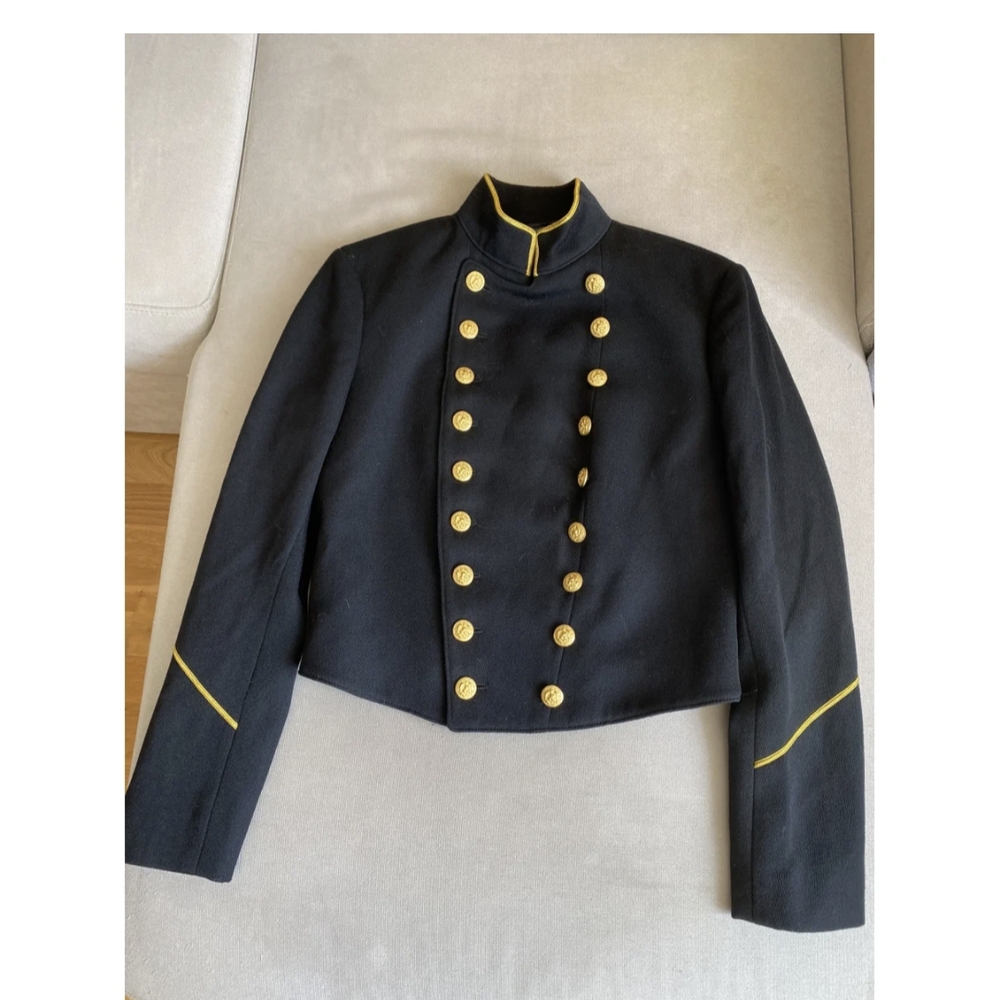 Ralph Lauren Black Military Style Jacket with Gold Accents